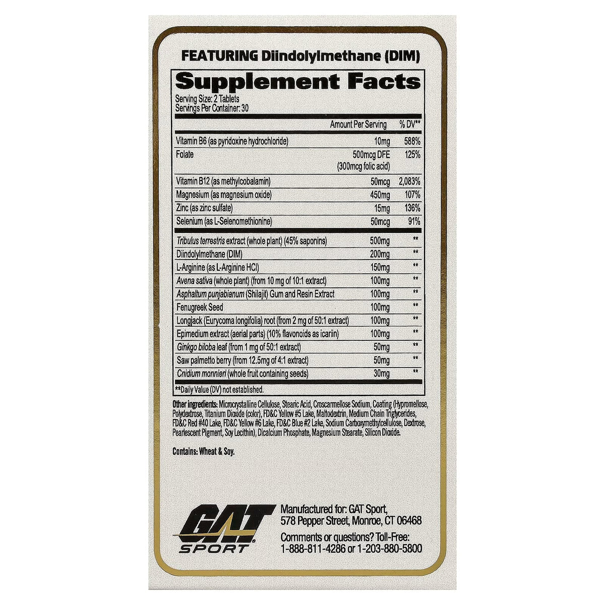 GAT, Sport, Testrol® Gold ES, 60 Tablets