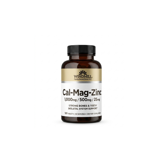 Frasco de Cal-Mag-Zinc Windmill 100 tabletas con calcio, magnesio y zinc
