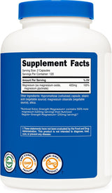 Nutricost Magnesium+ Extra-Strength — 420 mg 240 Cápsulas 120 Servicios