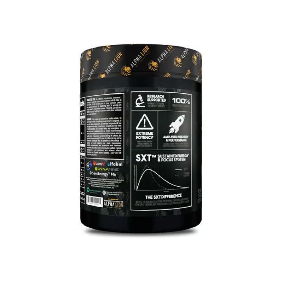 Alpha Lion Superhuman Extreme Grapezilla | Pre-Entreno 4g L-Citrulina + 350mg Cafeína SXT | 21 Servicios