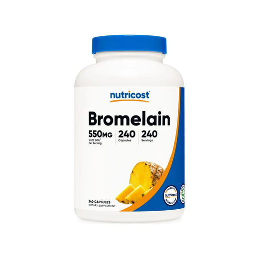Bromelain Nutricost 550 mg 1320 GDU 240 Cápsulas Veganas