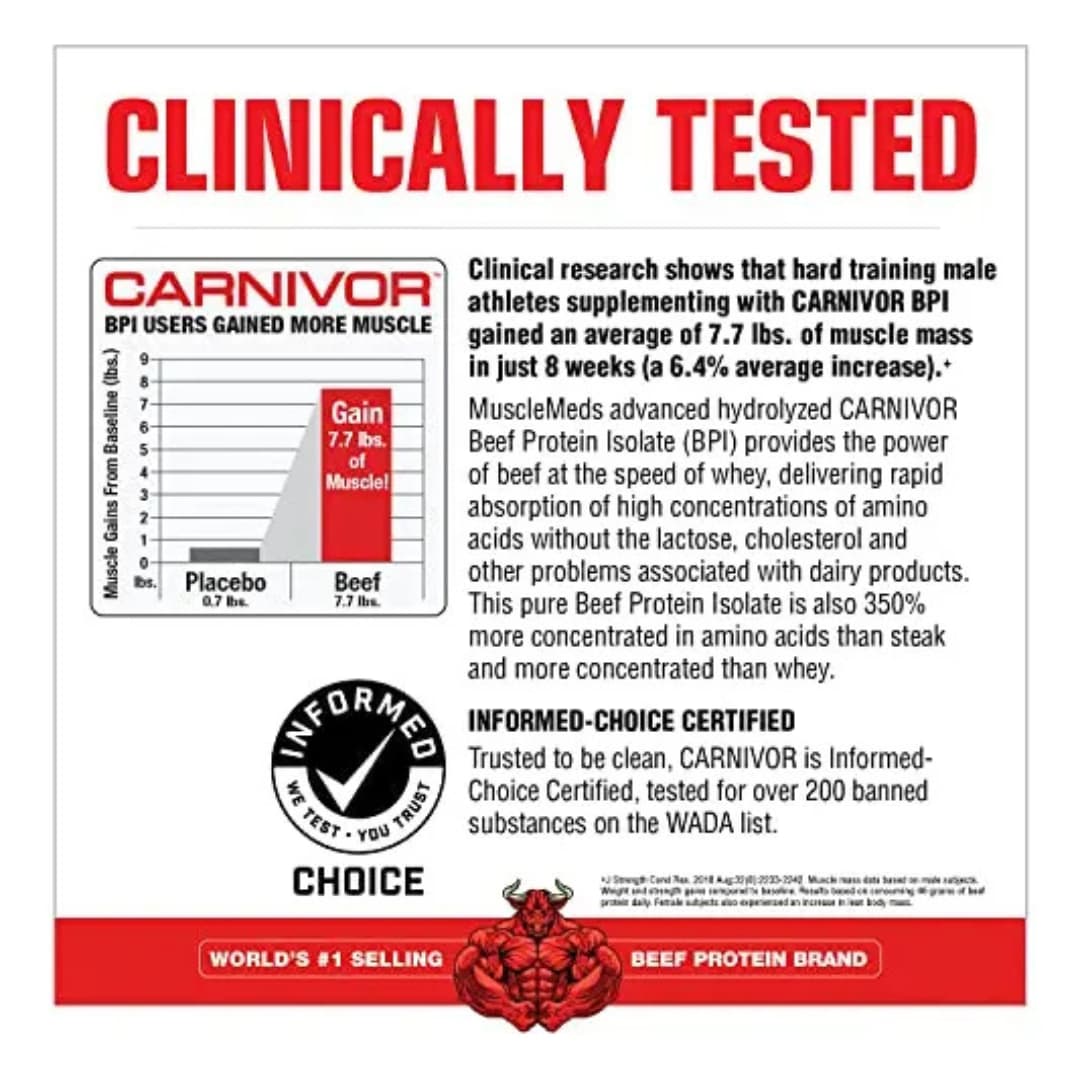Carnivor MuscleMeds Beef Protein Isolate Hidrolizada 23 g 56 Servicios