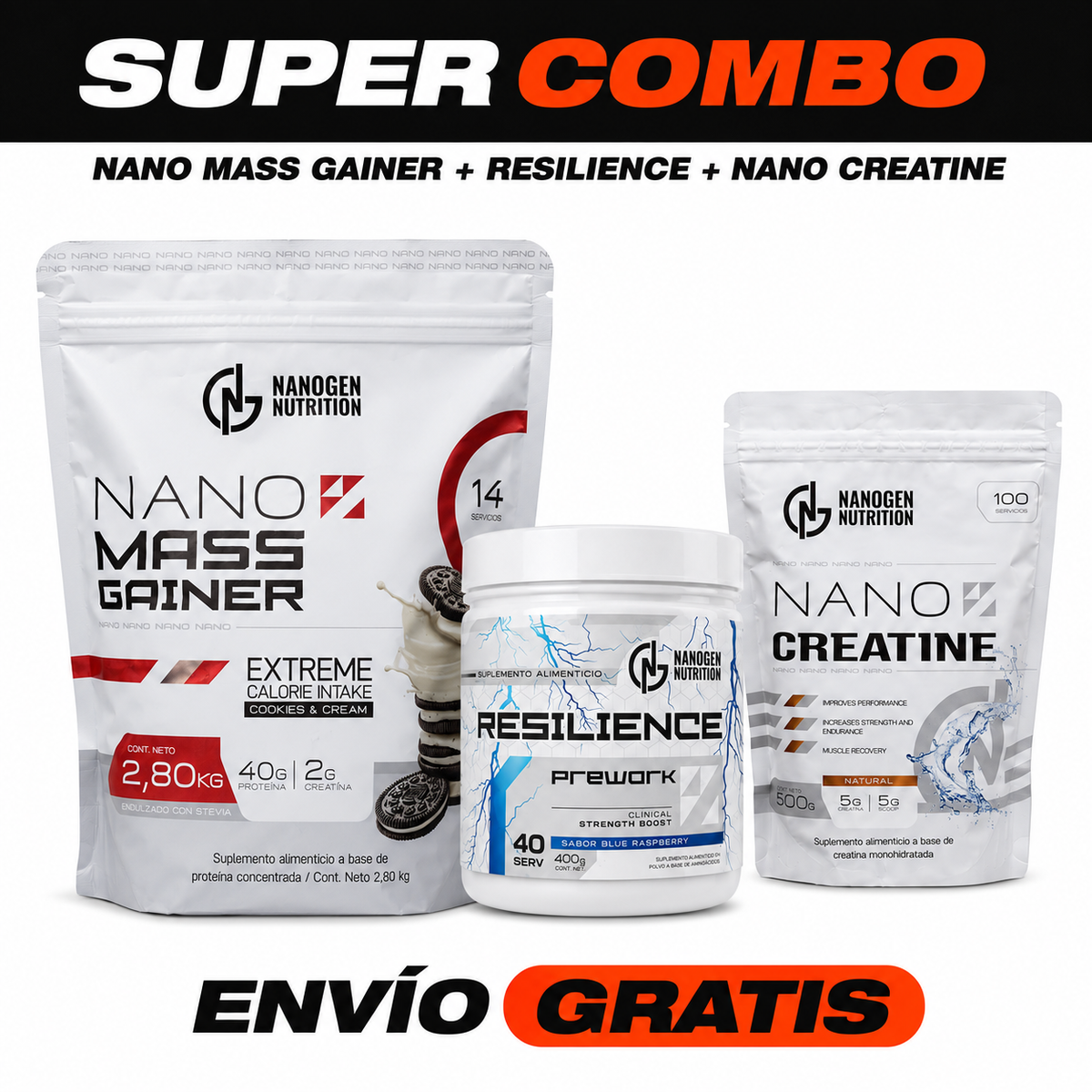 Combo Volumen, Fuerza y Energía Nanogen
