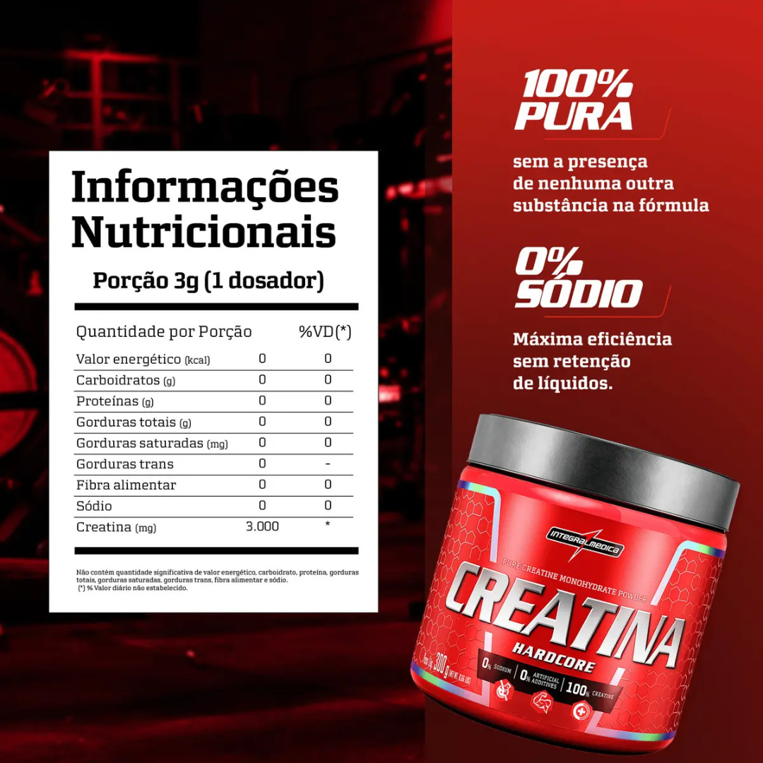 Creatina | IntegralMédica Creatina Hardcore 300 g