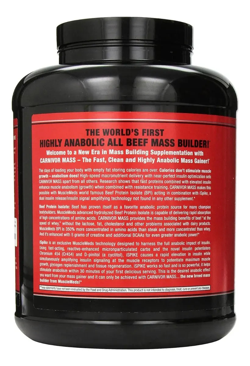 MuscleMeds Carnivor Mass — Anabolic Beef Protein Gainer Chocolate Fudge 5.63 lb 14 Servicios