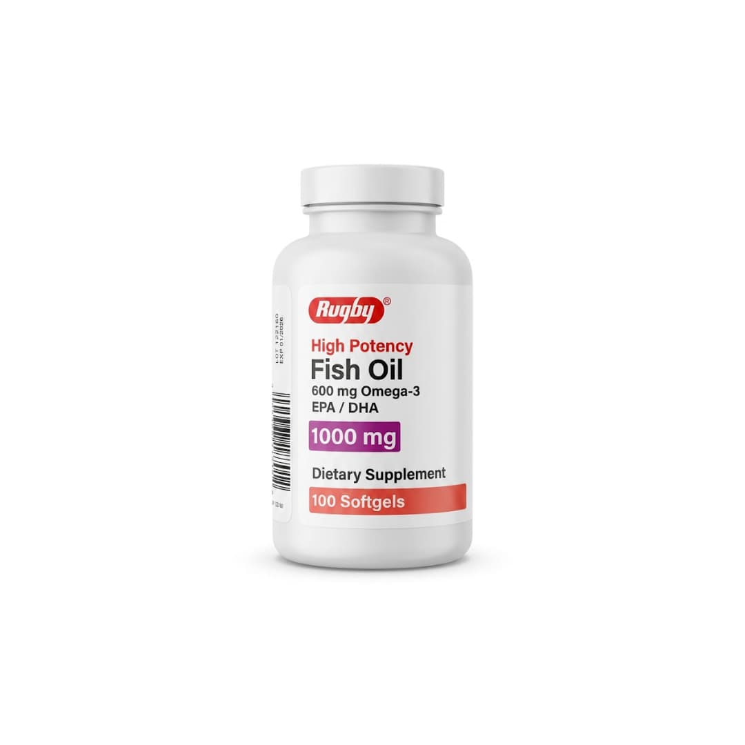Fish Oil Rugby 1000 mg Omega 3 EPA DHA 100 Softgels