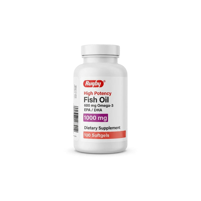 Fish Oil Rugby 1000 mg Omega 3 EPA DHA 100 Softgels