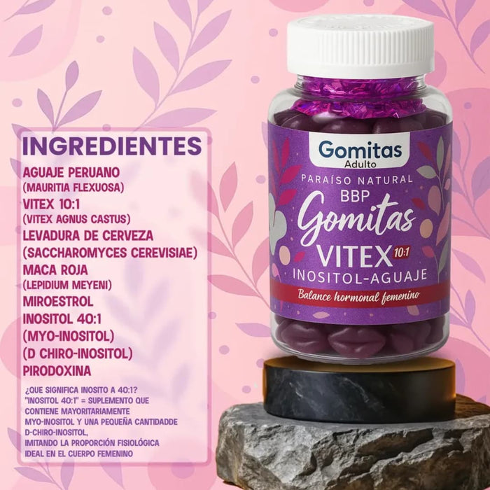 Gomitas Bbp Vitex Inostiol-aguaje 60 Pzs Paraíso Natural