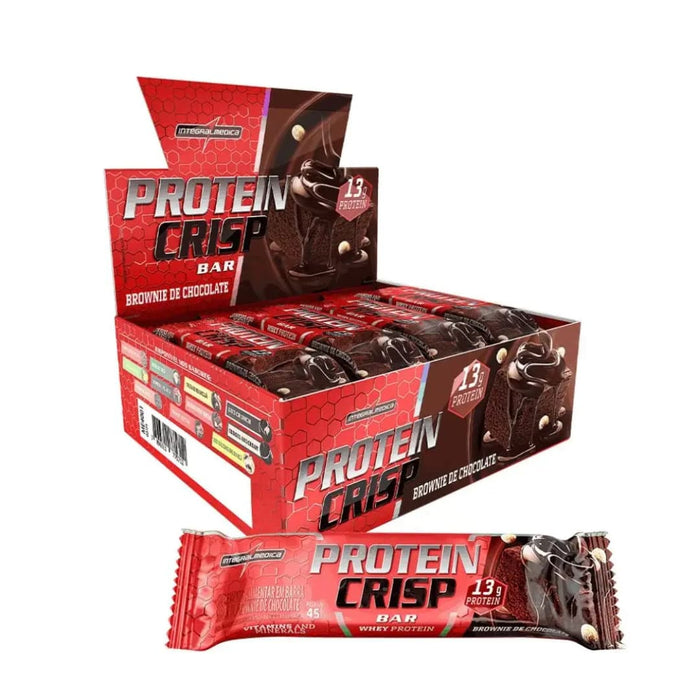 IntegralMédica Protein Crisp Bar — Brownie de Chocolate 13 g Proteína + Vitaminas y Minerales · Caja x12 Unidades (45 g c/u)