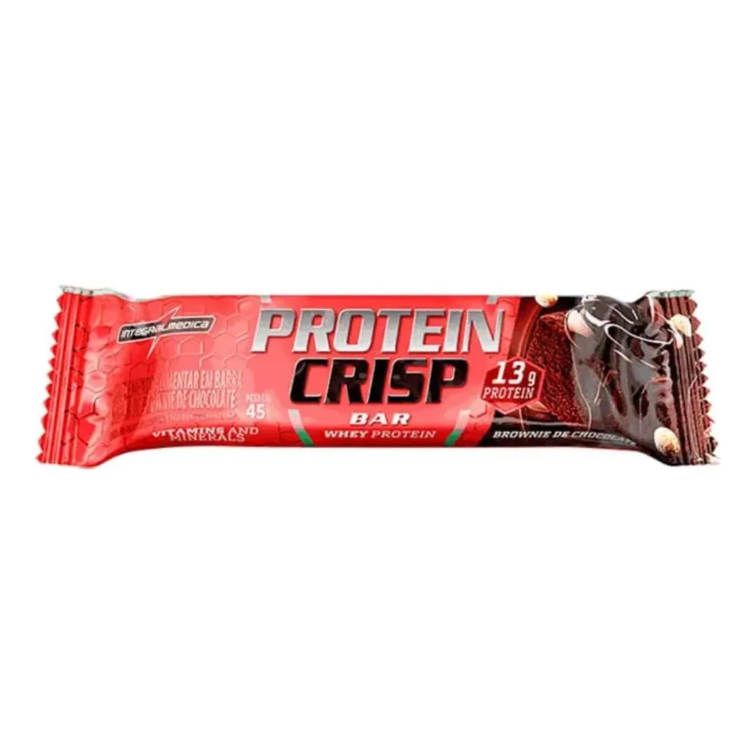 IntegralMédica Protein Crisp Bar — Brownie de Chocolate 13 g Proteína + Vitaminas y Minerales · Caja x12 Unidades (45 g c/u)