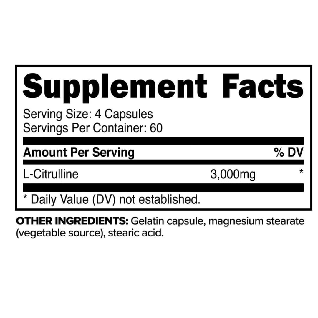 L-Citrulline PrimaForce 3000 mg 240 Cápsulas 60 Servicios