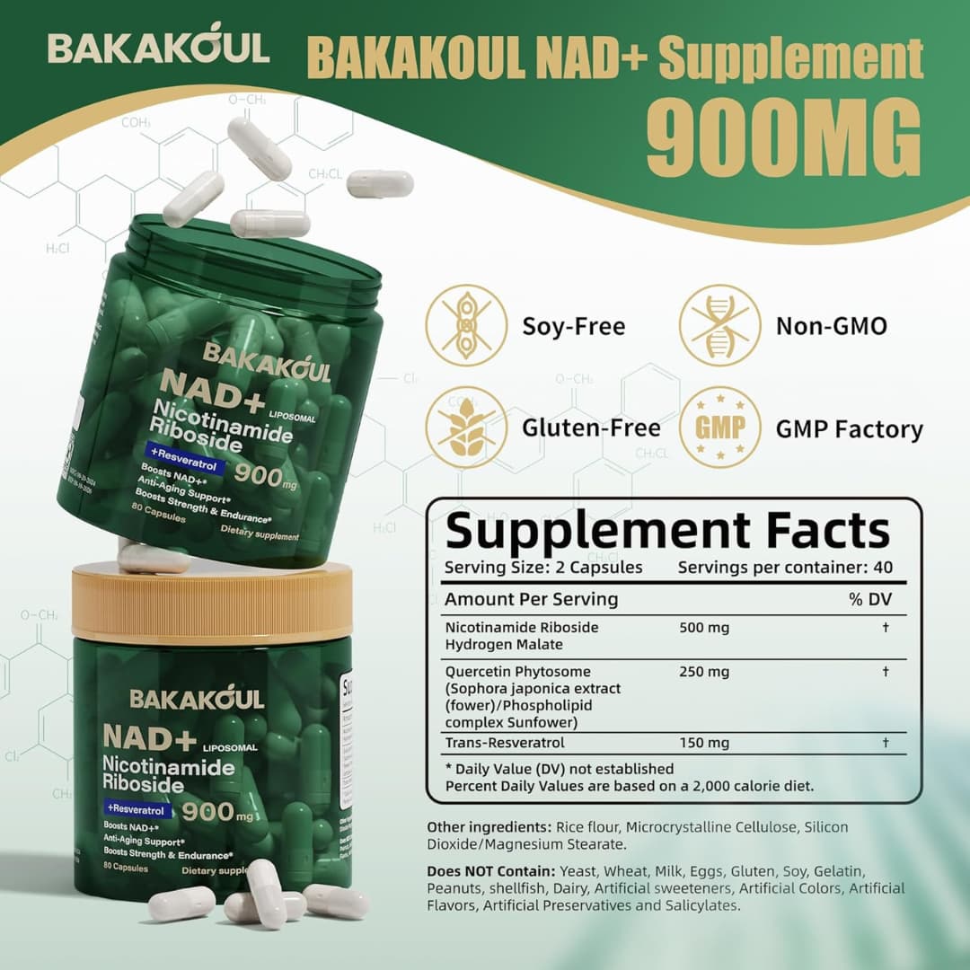 Nad + Nicotinamida +resveratrol + Quercetina Bakakoul