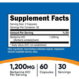 Nutricost Berberine as Berberine HCl — 1,200 mg 60 Cápsulas 30 Servicios