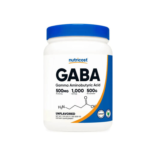 Nutricost GABA Powder — Ácido Gamma Aminobutírico 500 mg 500 g 1,000 Servicios