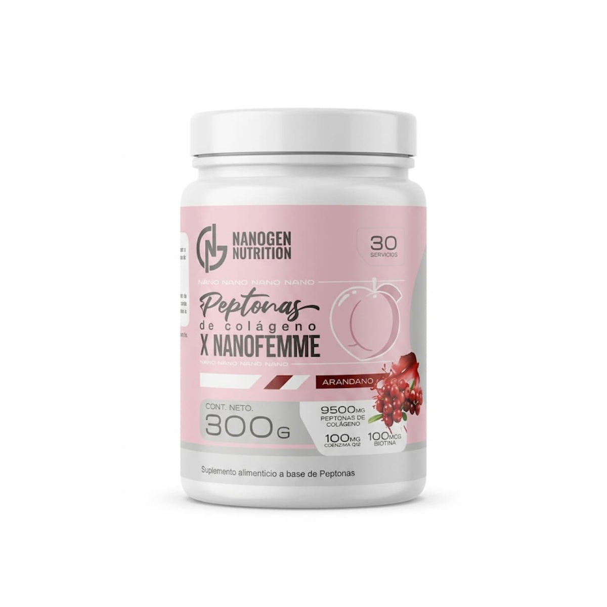 Peptonas de Colágeno Nanofemme 9500 mg con Q10 y Biotina