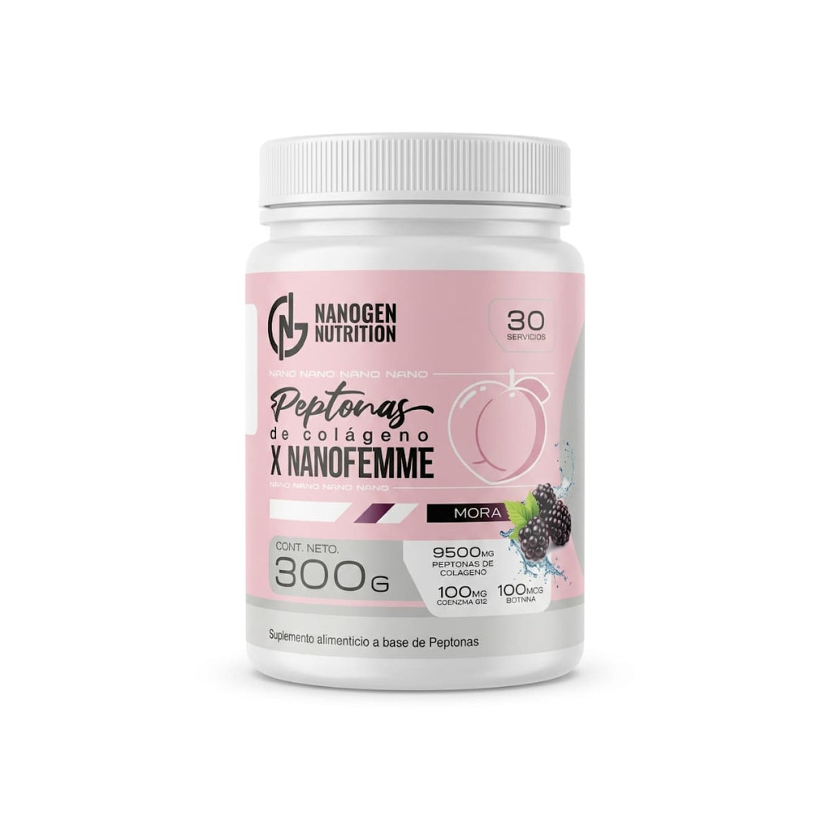 Peptonas de Colágeno Nanofemme 9500 mg con Q10 y Biotina