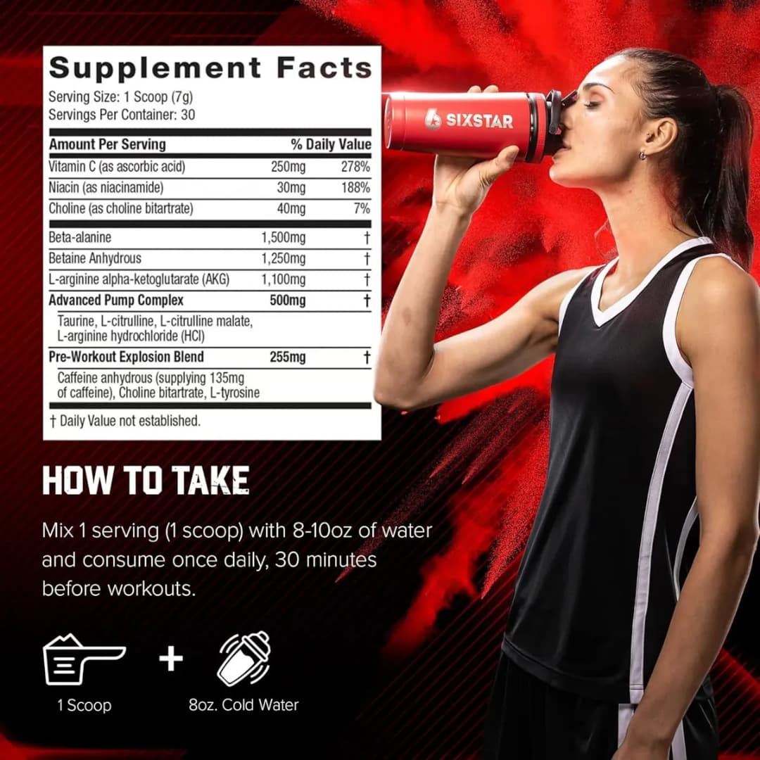 Pre-Workout Explosion 2.0 SixStar 320 mg Cafeína 270 g