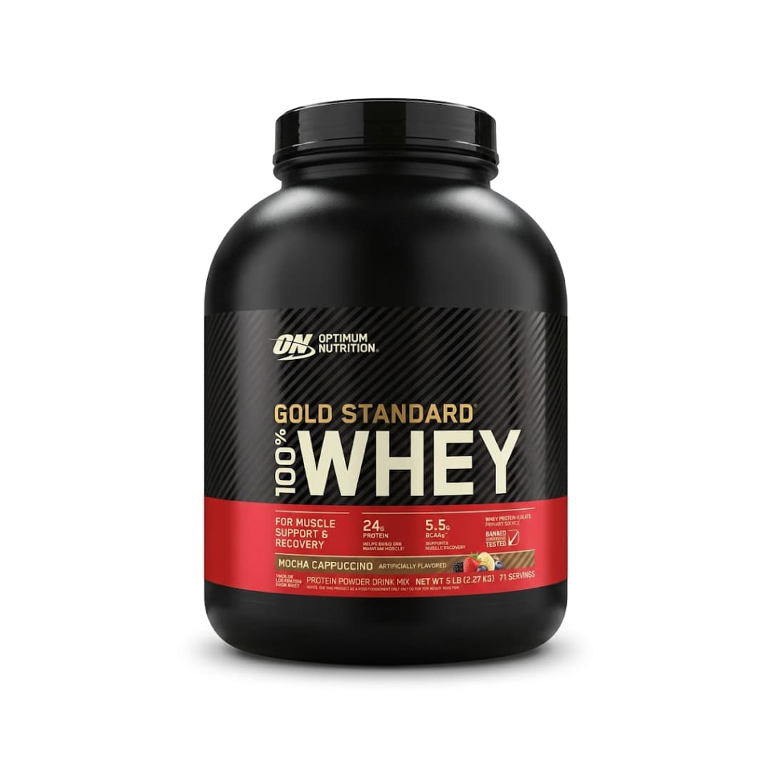 WHEY GOLD STANDARD OPTIMUM NUTRITION 74 SERVIDAS 5LBS (2.22KG)