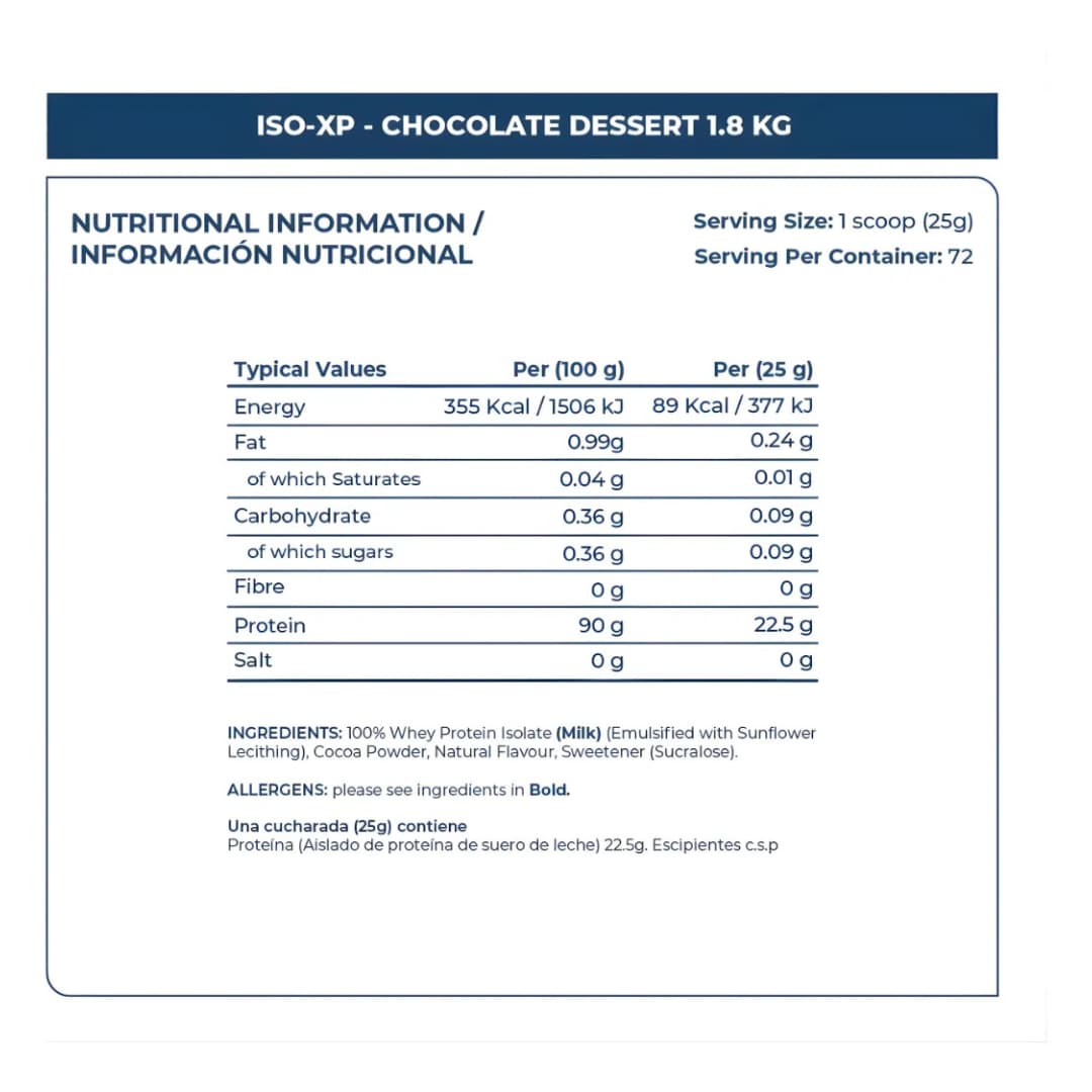 Whey Protein Isolate 22.5g Proteína — Applied Nutrition ISO-XP 1.8kg