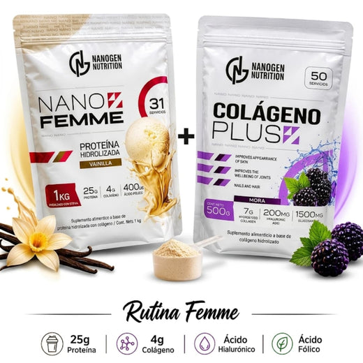 Combo Rutina Femme Proteína hidrolizada + Colágeno Plus