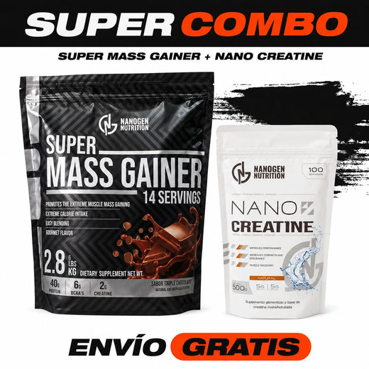 Combo Construcción de Masa Nanogen Super Mass Giner+ Nano Creatine