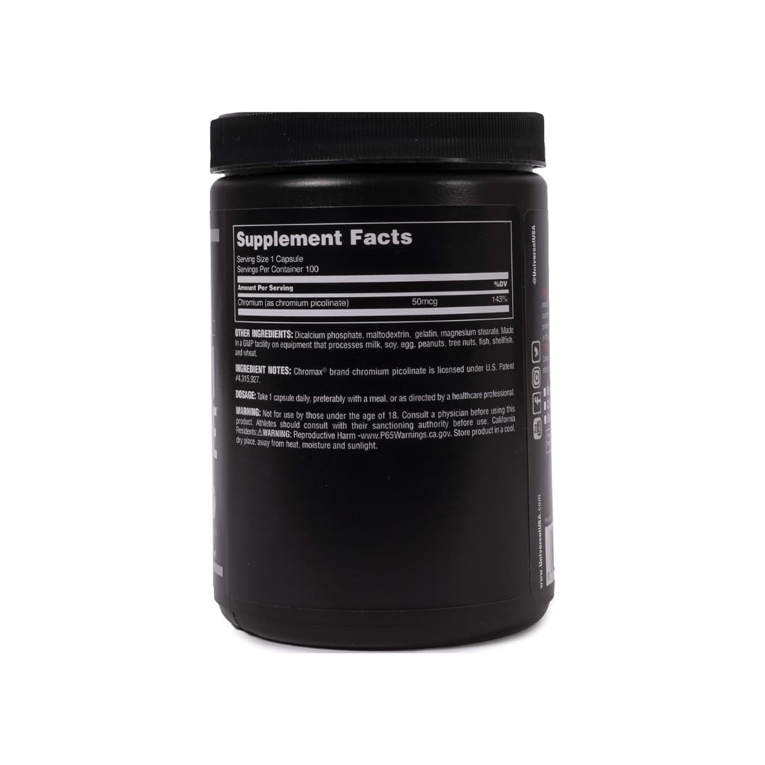 Picolinato de Cromo | Universal Nutrition Chromium Picolinate 100 Cápsulas